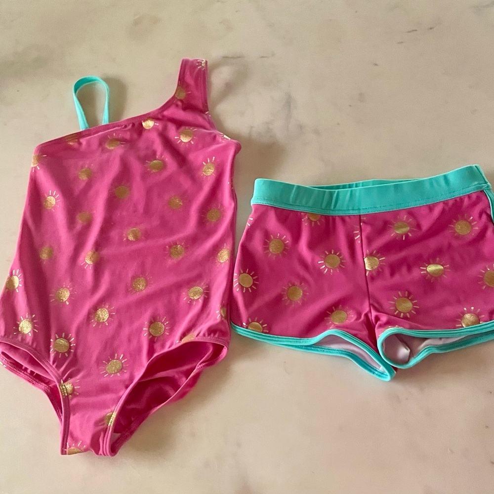 Boden - Girls Swimsuit and Shorts (size 6/7)